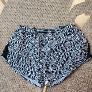 Nike Women's Black and White Athletic Shorts